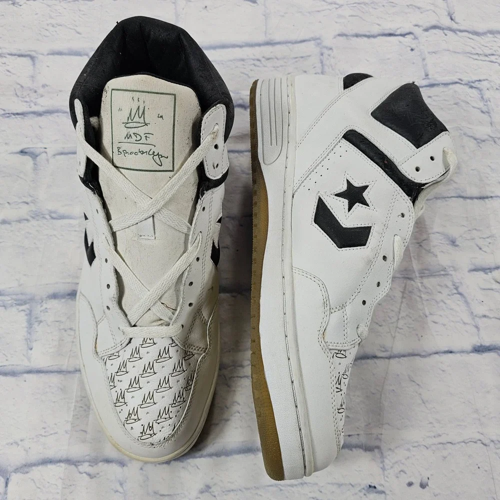 Converse x Mos Def Weapon MDF Brooklyn Mens 15 White Black Crown Sneaker VTG - Picture 4 of 15